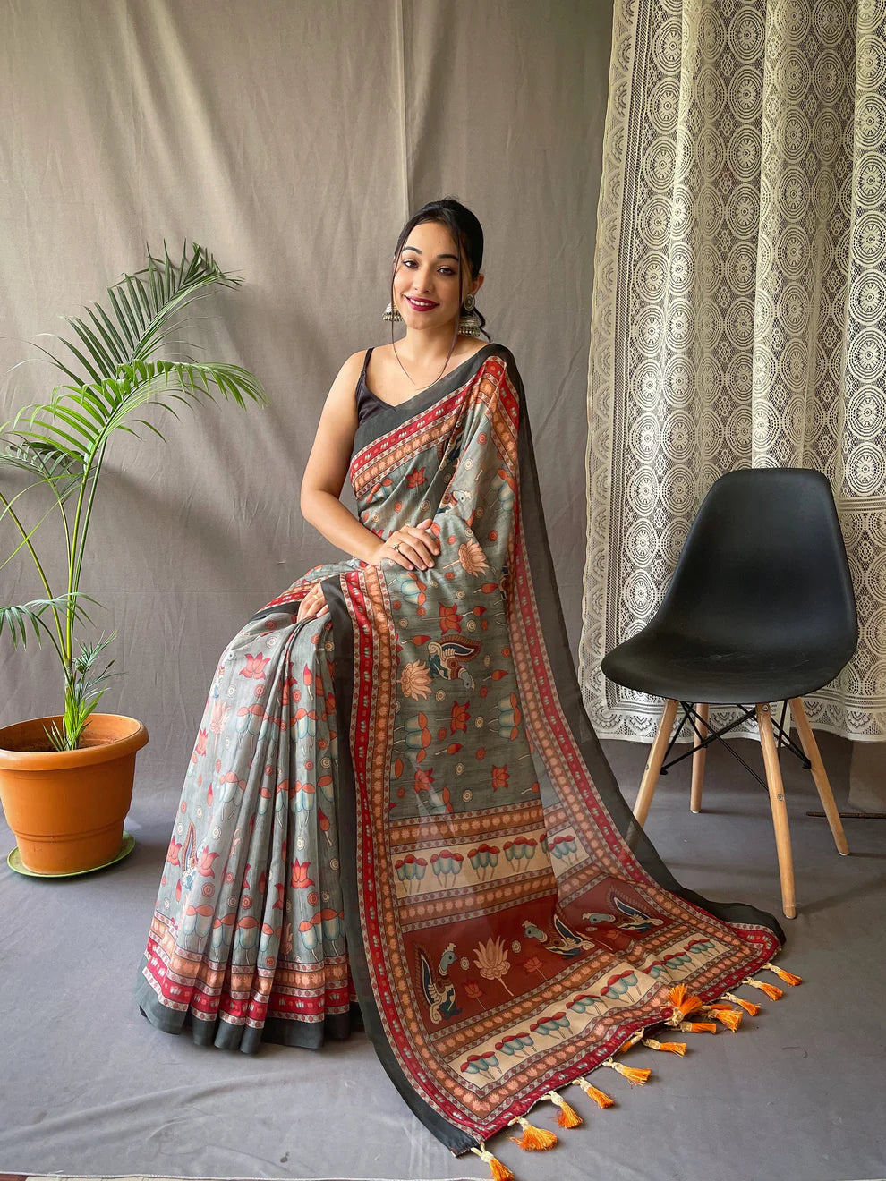 DIXZ FASHION PURE MALAI COTTON SAREE