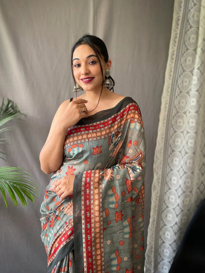 DIXZ FASHION PURE MALAI COTTON SAREE