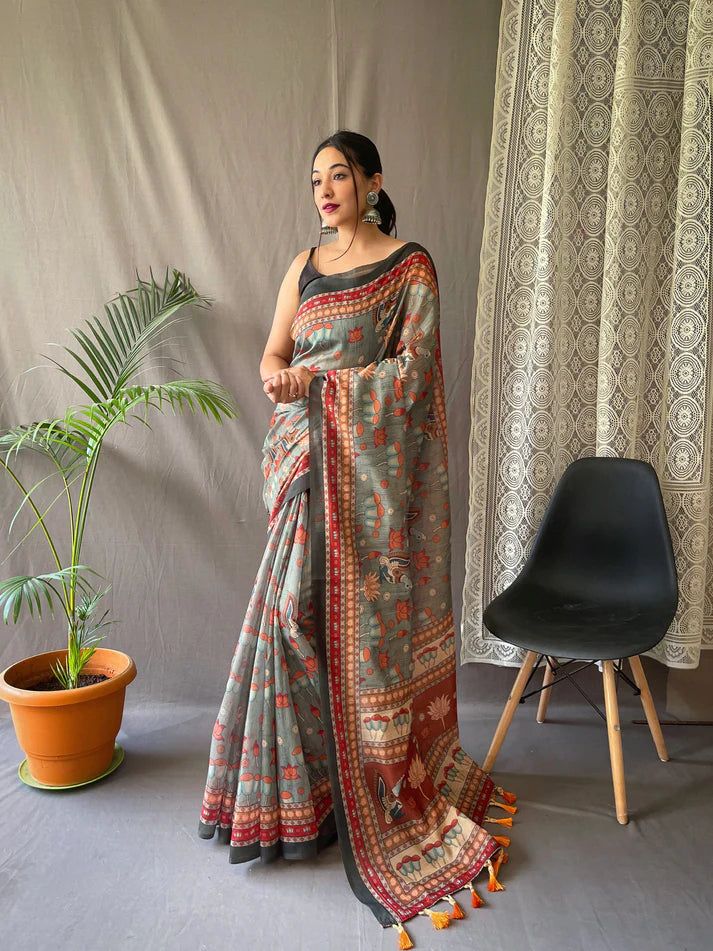 DIXZ FASHION PURE MALAI COTTON SAREE