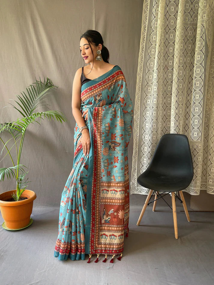 DIXZ FASHION PURE MALAI COTTON SAREE