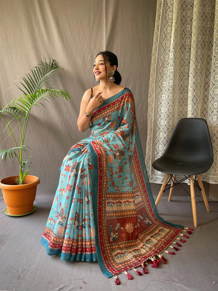 DIXZ FASHION PURE MALAI COTTON SAREE