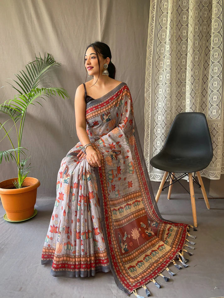 DIXZ FASHION PURE MALAI COTTON SAREE