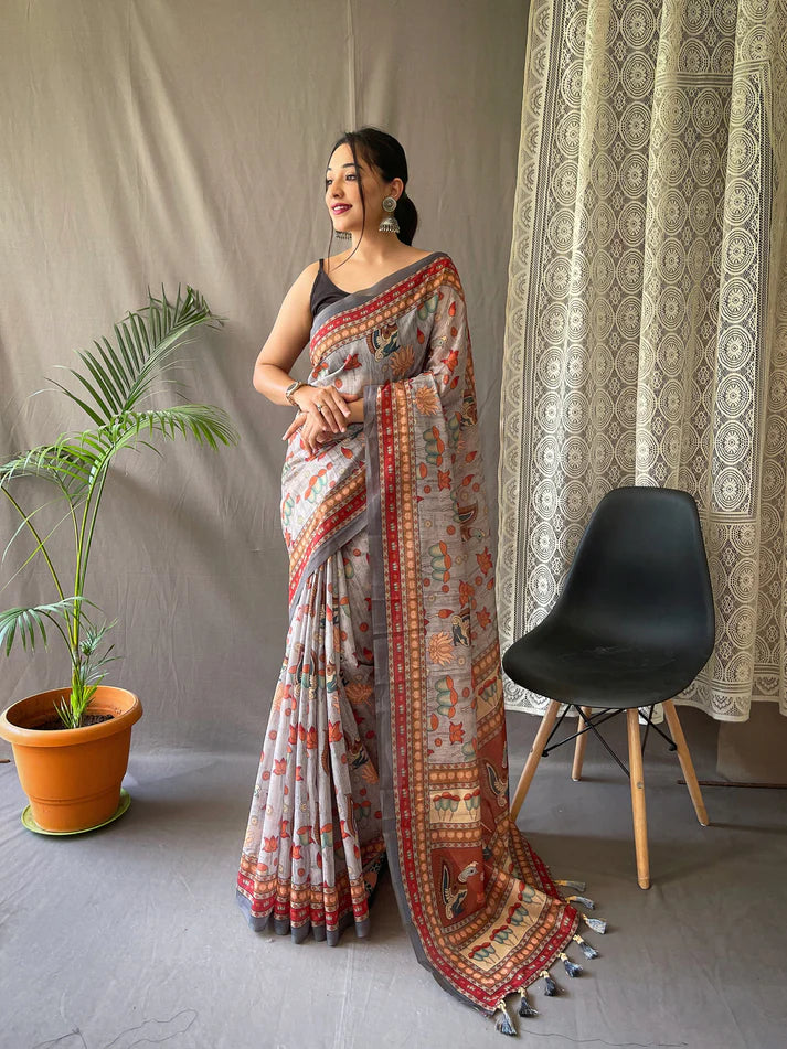 DIXZ FASHION PURE MALAI COTTON SAREE