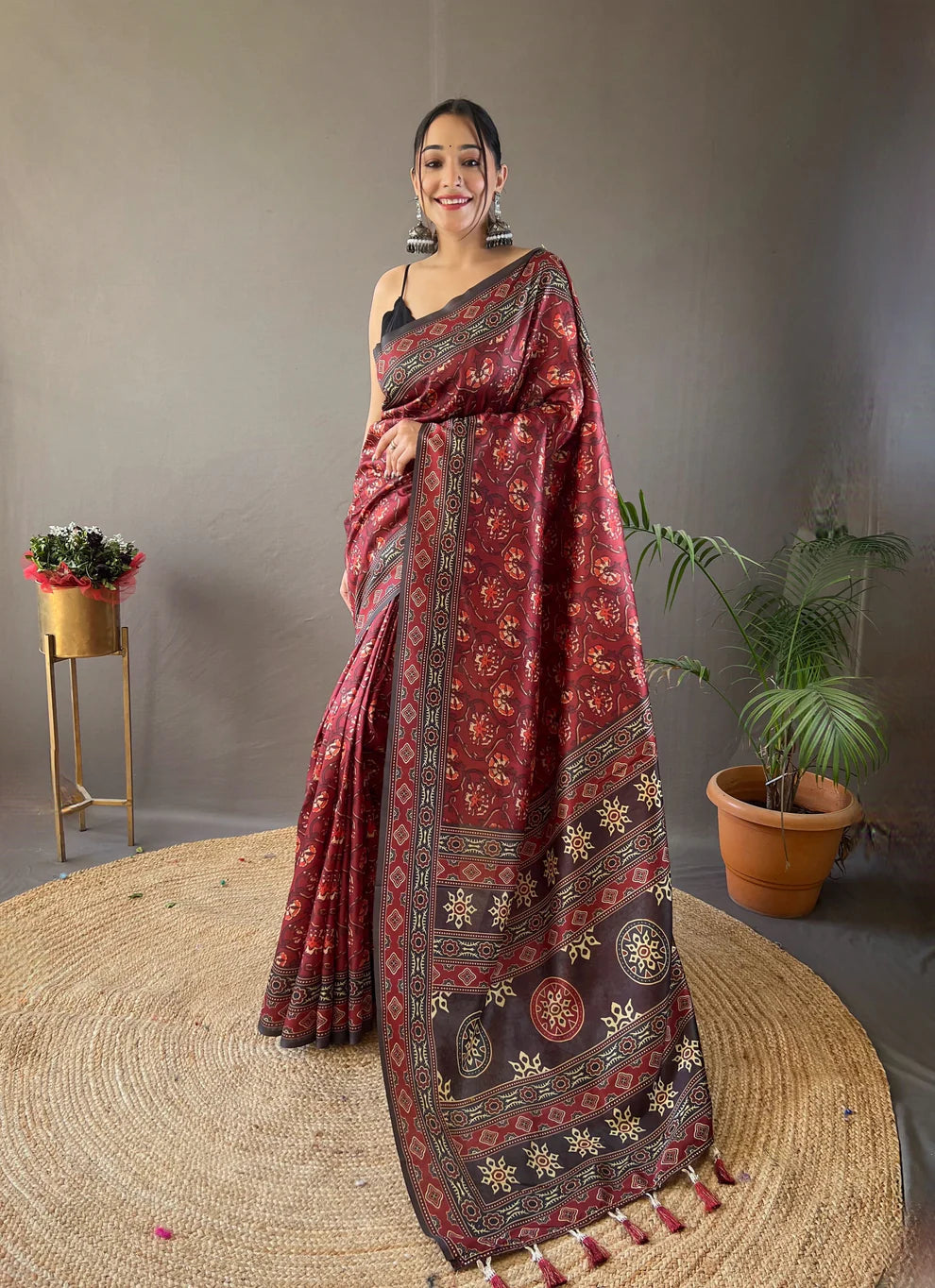 Dixz Fashion Digital print concept on semi silk weaves Saree