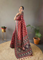 Dixz Fashion Digital print concept on semi silk weaves Saree