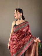 Dixz Fashion Digital print concept on semi silk weaves Saree