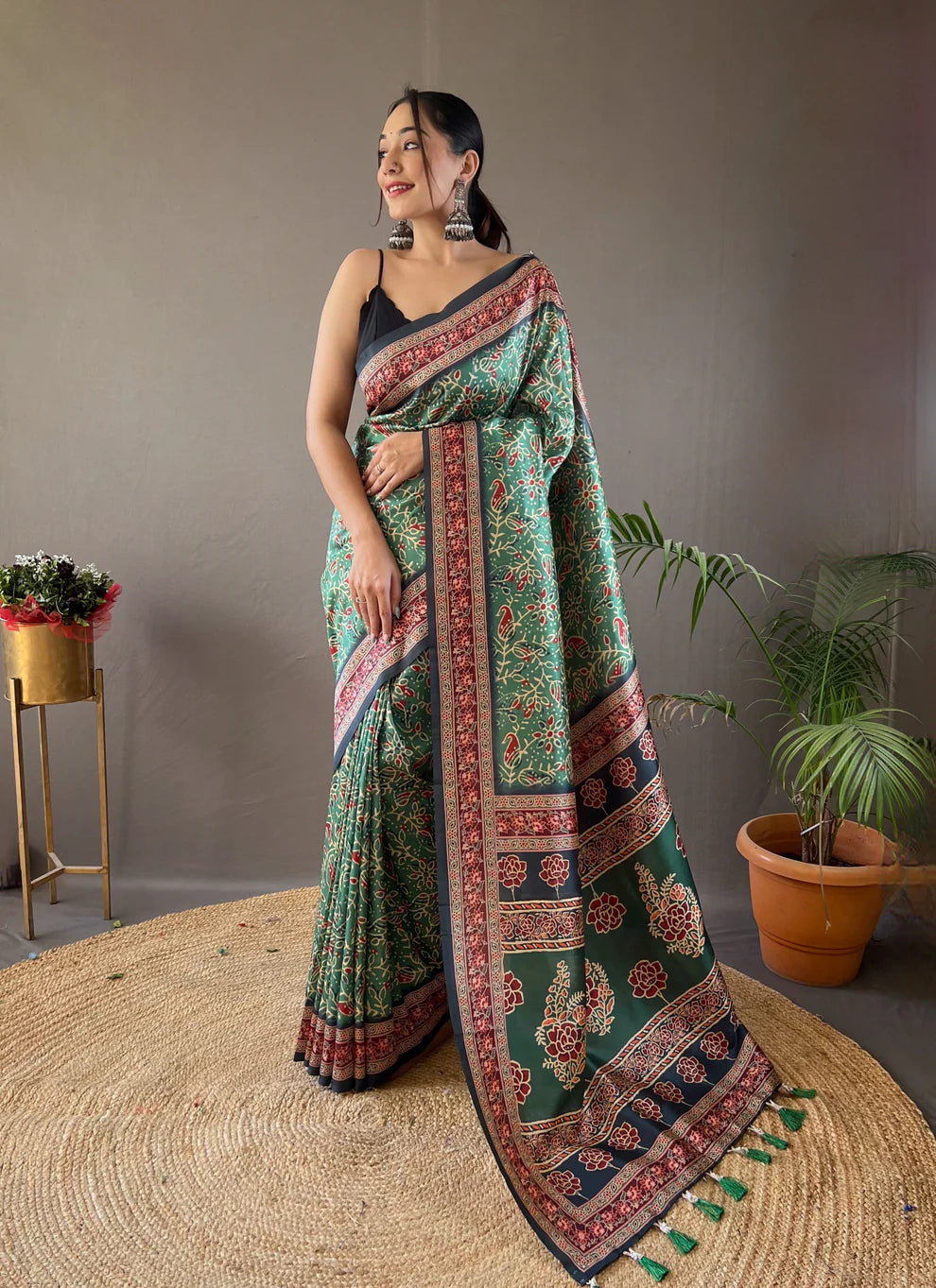 Dixz Fashion Digital print concept on semi silk weaves Saree