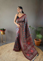 Dixz Fashion Digital print concept on semi silk weaves Saree