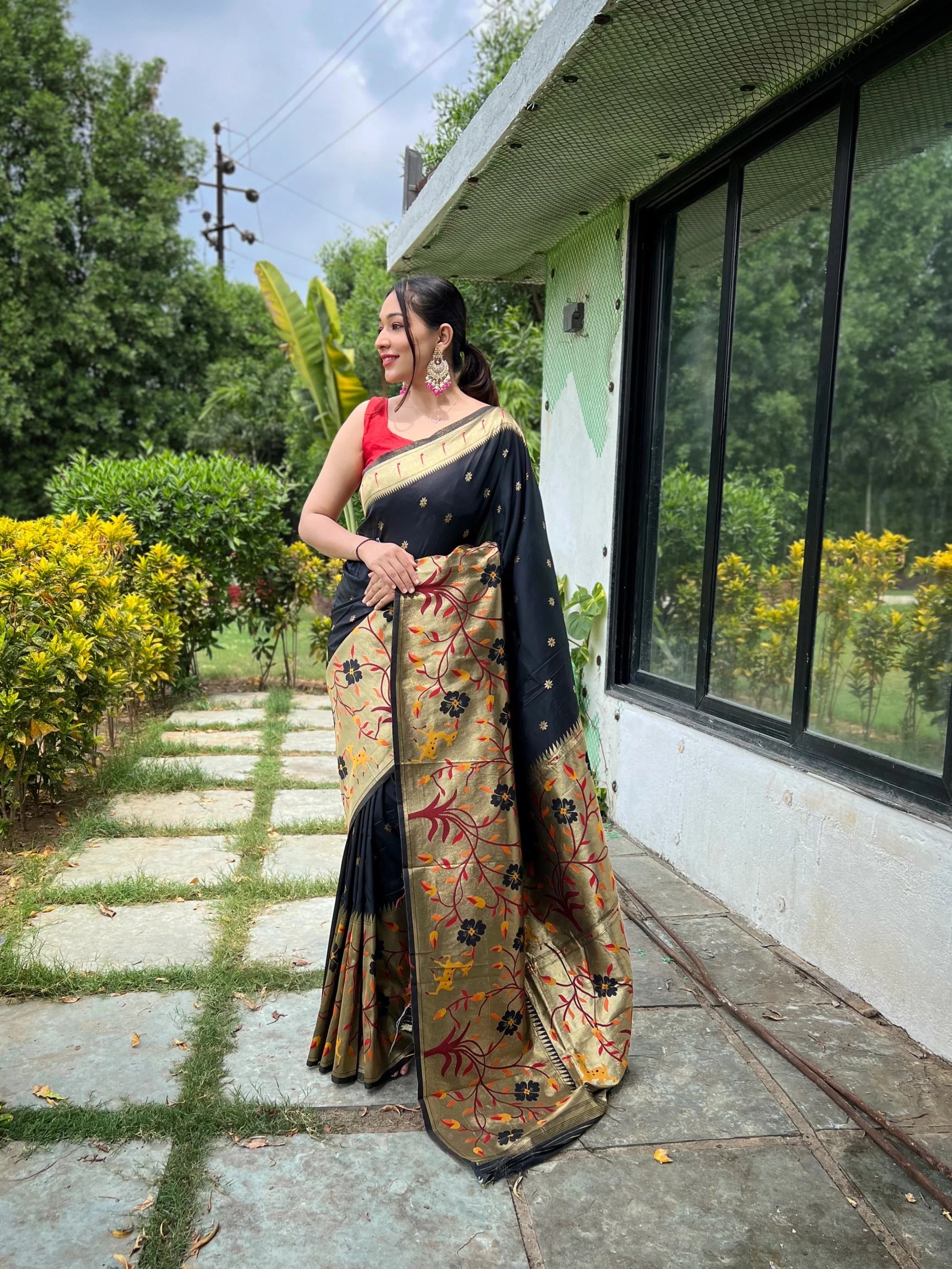 DIXZ FASHION PURE PAITHANI SILK SAREE