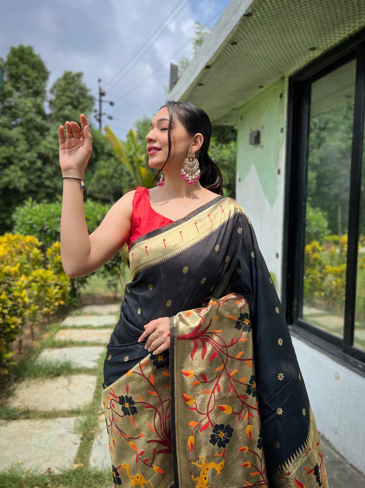 DIXZ FASHION PURE PAITHANI SILK SAREE