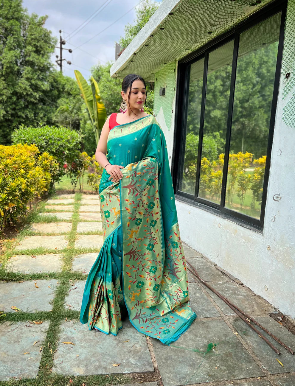 DIXZ FASHION PURE PAITHANI SILK SAREE