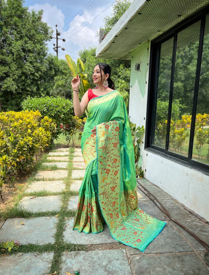 DIXZ FASHION PURE PAITHANI SILK SAREE