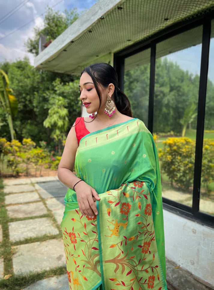 DIXZ FASHION PURE PAITHANI SILK SAREE