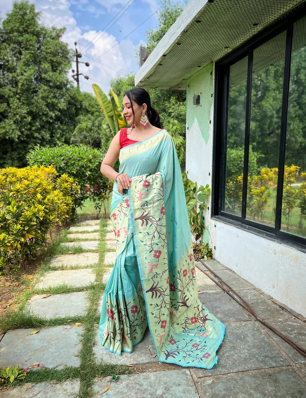 DIXZ FASHION PURE PAITHANI SILK SAREE