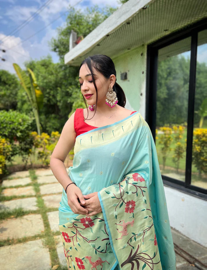 DIXZ FASHION PURE PAITHANI SILK SAREE