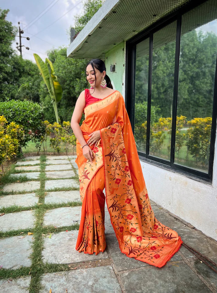 DIXZ FASHION PURE PAITHANI SILK SAREE