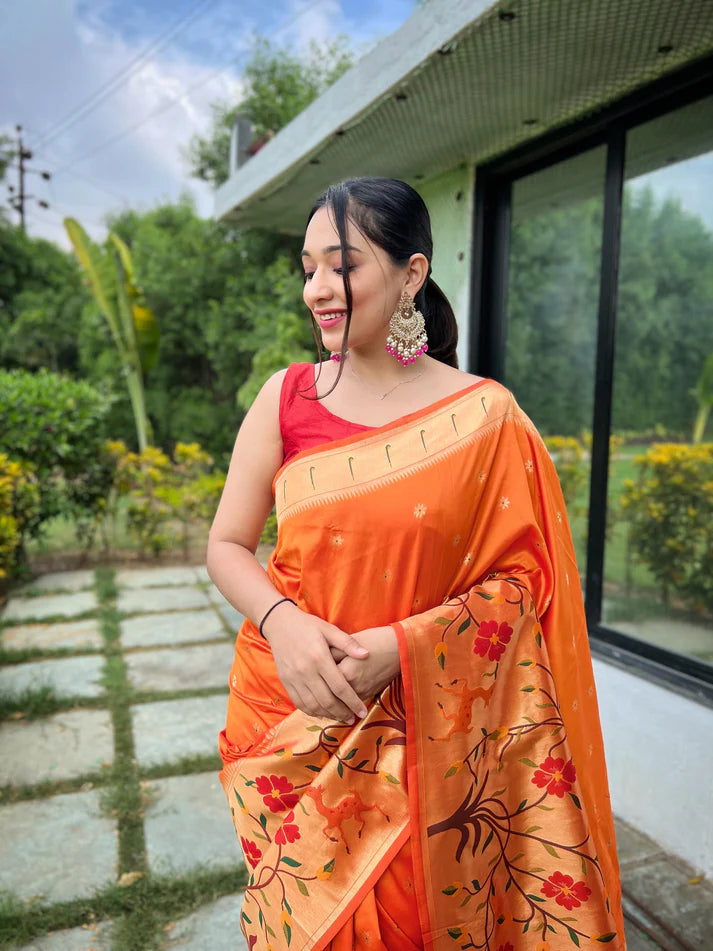 DIXZ FASHION PURE PAITHANI SILK SAREE