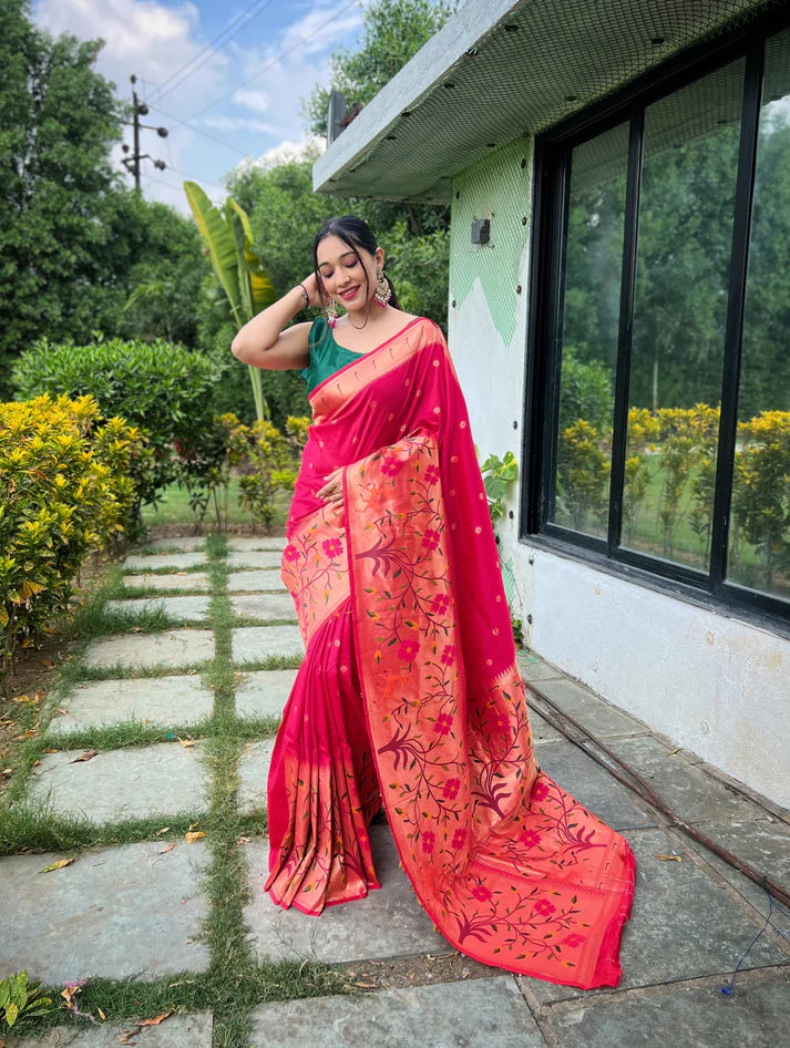 DIXZ FASHION PURE PAITHANI SILK SAREE