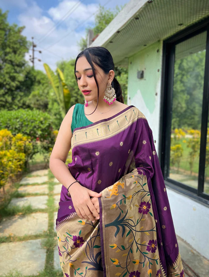 DIXZ FASHION PURE PAITHANI SILK SAREE