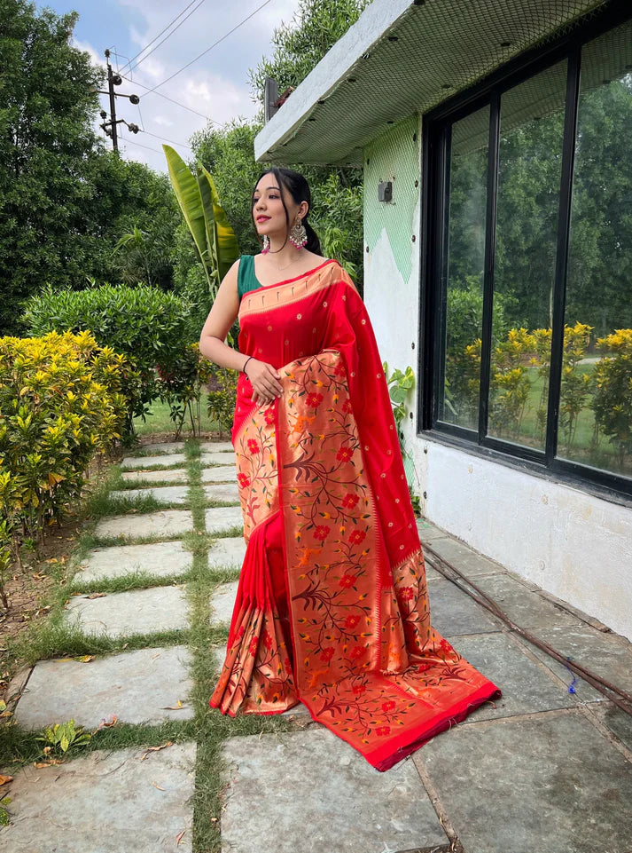 DIXZ FASHION PURE PAITHANI SILK SAREE