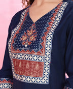 Dixz Fashion Elegant Viscose Silk Ethnic Suit Set with Printed Dupatta – Premium Quality