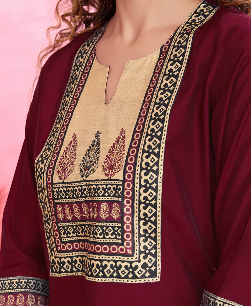 Dixz Fashion Elegant Viscose Silk Ethnic Suit Set with Printed Dupatta – Premium Quality