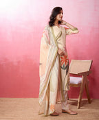 Dixz Fashion Elegant Crepe Floral & Leaf Embellished Kurta Set