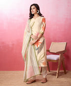 Dixz Fashion Elegant Crepe Floral & Leaf Embellished Kurta Set