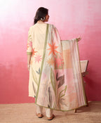 Dixz Fashion Elegant Crepe Floral & Leaf Embellished Kurta Set
