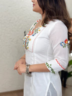100% Cotton Embroidered & Khatli Hand Work Kurta Set