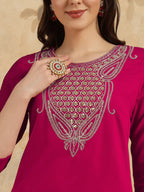 Elegant Viscose Chanderi Embroidered Suit Set with Nylon Chanderi Dupatta