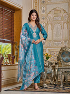 DIXZ FASHION  PRESENTING VISCOSE RAYON EMBROIDRED WORK KURTI SET