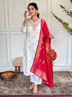DIXZ FASHION JEQUARD WITH EMBROIDERED WORK KURTA SET