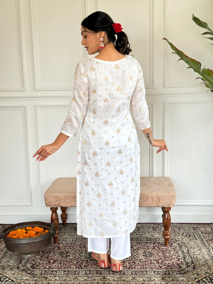 DIXZ FASHION JEQUARD WITH EMBROIDERED WORK KURTA SET