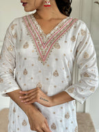 DIXZ FASHION JEQUARD WITH EMBROIDERED WORK KURTA SET