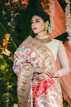 Dixz Fashion Wedding Special Saare-pethni White Saare