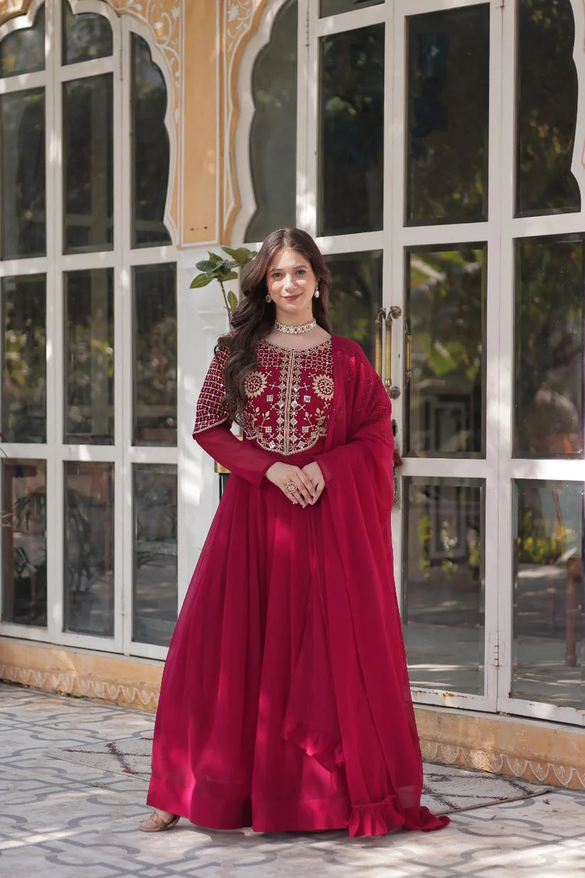 DIXZ FASHION PREMIUM DESIGNER READYMADE GOWN DUPATTA COLLECTIONS