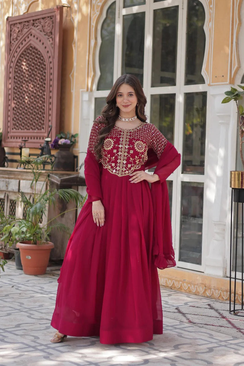 DIXZ FASHION PREMIUM DESIGNER READYMADE GOWN DUPATTA COLLECTIONS