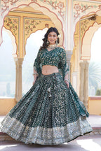 Dixz Fashion Designer Viscose Jacquard Lehenga Set with Sequins Embroidery Work
