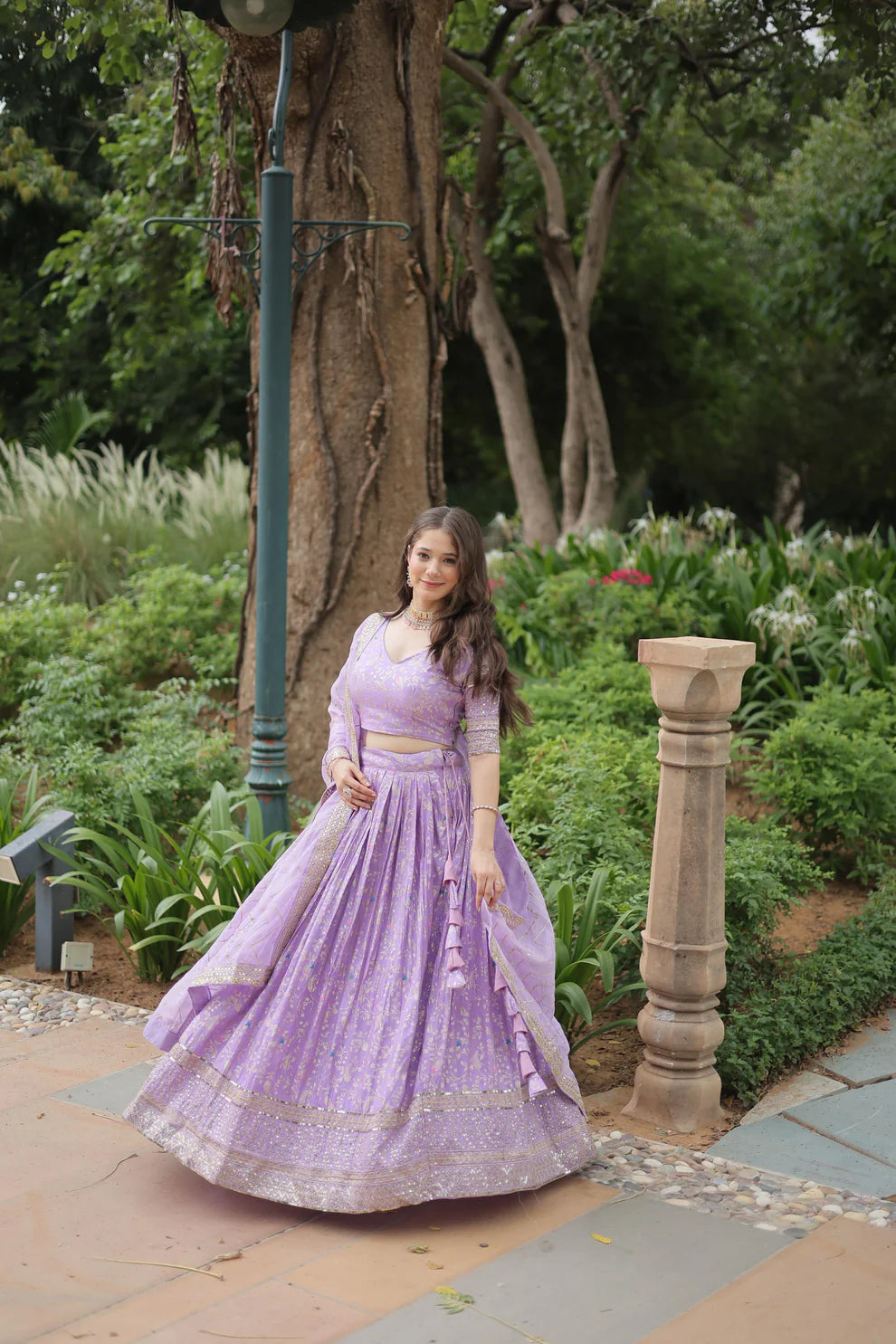 Dixz Fashion Premium Dyable Viscose Jacquard Lehenga Set with Sequins Work