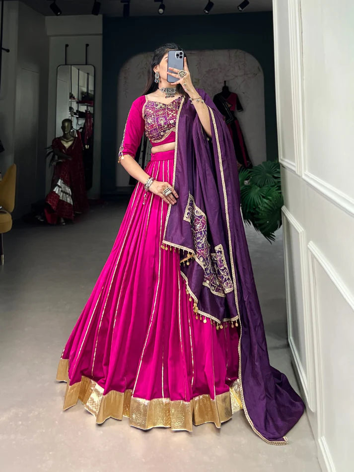 DIXZ FASHION PRESENTING NAVARATRI SPECIAL GOTA PATTI WORK LEHENGA CHOLI