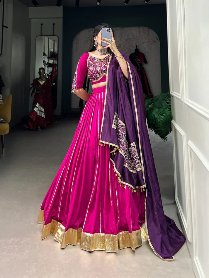 DIXZ FASHION PRESENTING NAVARATRI SPECIAL GOTA PATTI WORK LEHENGA CHOLI
