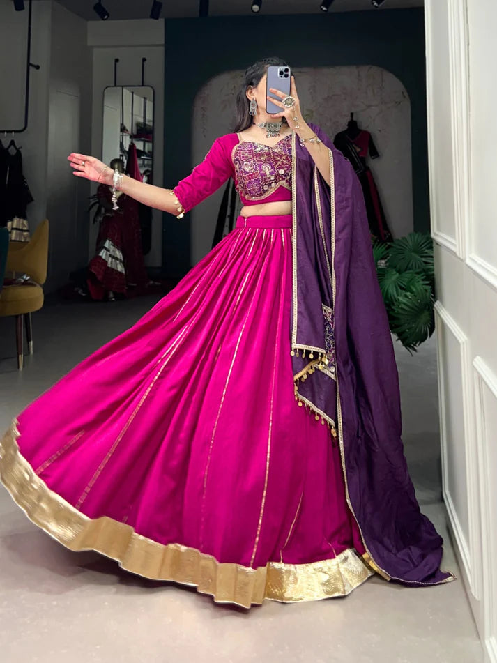 DIXZ FASHION PRESENTING NAVARATRI SPECIAL GOTA PATTI WORK LEHENGA CHOLI