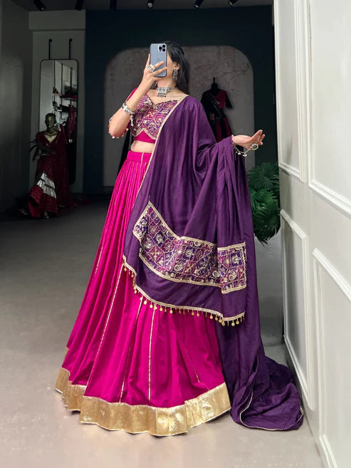 DIXZ FASHION PRESENTING NAVARATRI SPECIAL GOTA PATTI WORK LEHENGA CHOLI