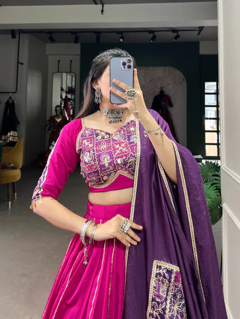 DIXZ FASHION PRESENTING NAVARATRI SPECIAL GOTA PATTI WORK LEHENGA CHOLI