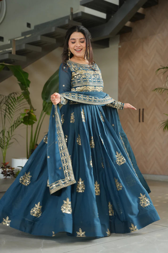 DIXZ FASHION PREMIUM READYMADE GOWN-DUPATTA COLLECTIONS