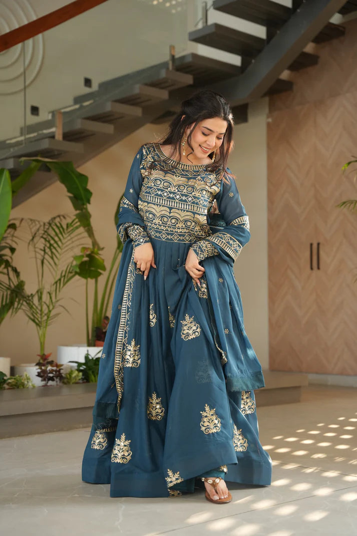 DIXZ FASHION PREMIUM READYMADE GOWN-DUPATTA COLLECTIONS