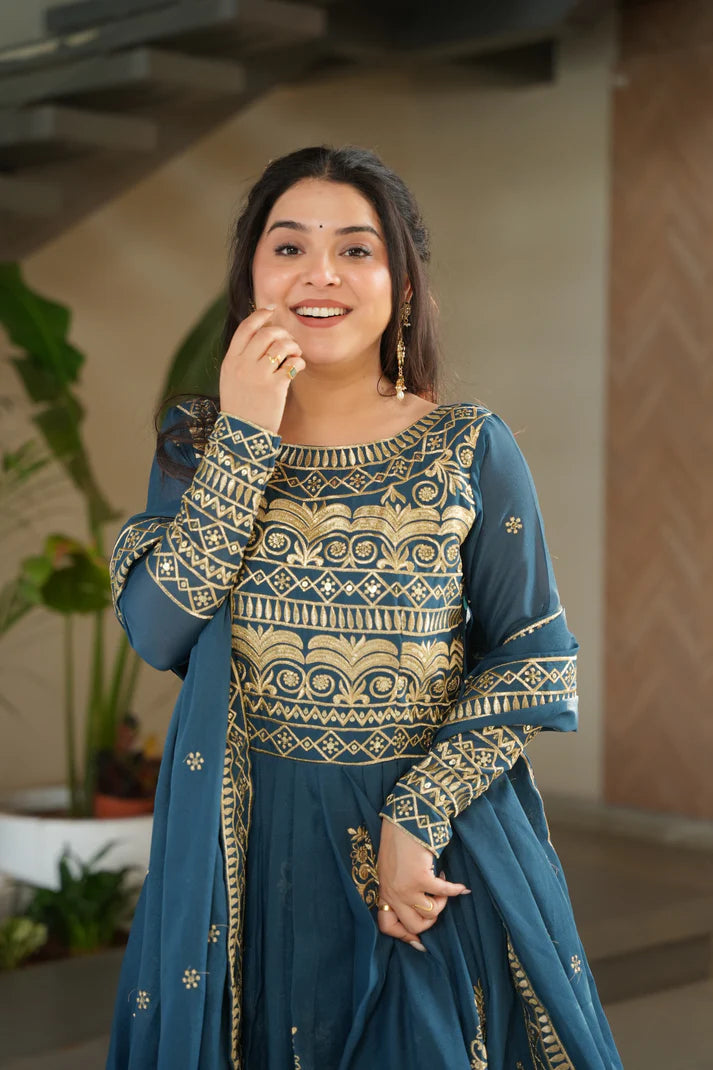 DIXZ FASHION PREMIUM READYMADE GOWN-DUPATTA COLLECTIONS