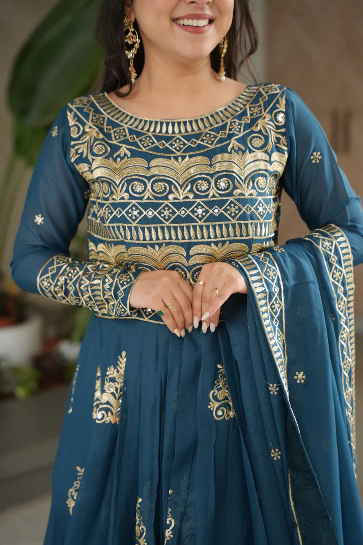 DIXZ FASHION PREMIUM READYMADE GOWN-DUPATTA COLLECTIONS
