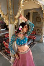 DIXZ FASHION MOONGA SILK WITH SEQUINS AND THREAD EMBROIDERY WORK LEHENGA SET